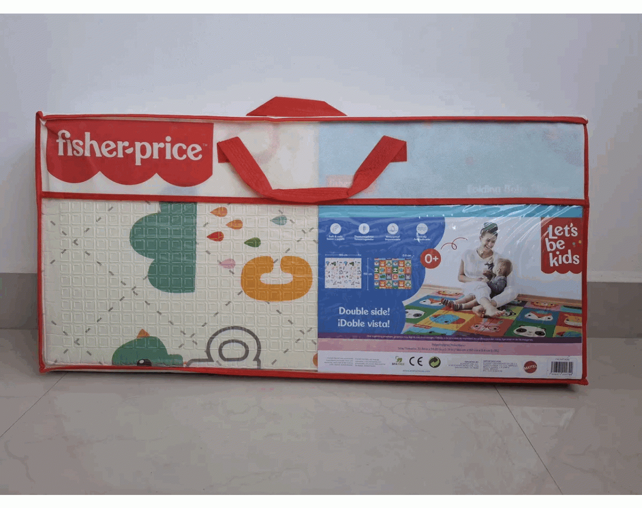 ECKHERT KIDS TAPETE DE JUEGO PORTATIL DE DOBLE VISTA ZOOLOGICO ALFABETO